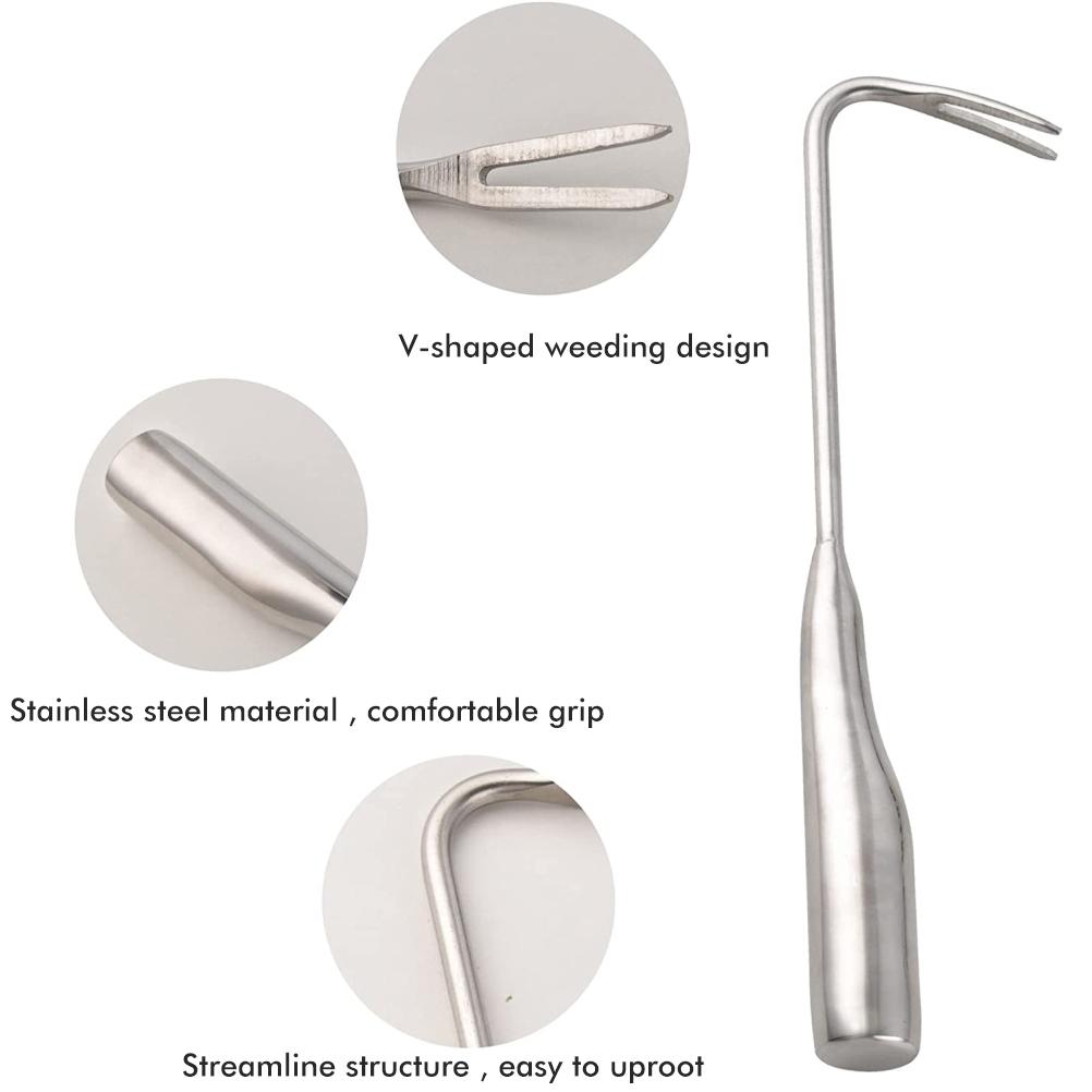 Hand Weed Puller V Shape Weeder Weeding Tools with Handle for Garden Weed Removal Tool Gardening Accessories