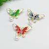 European and American Painted Butterfly Brooch - High-End Enamel Pearl Pin for Women’s Fashion Accessories