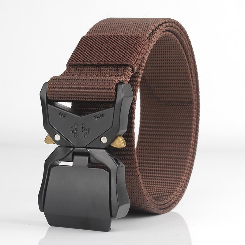 Men's Tactical Nylon Belt: Military & Security Canvas Belt for Outdoor and Work Use