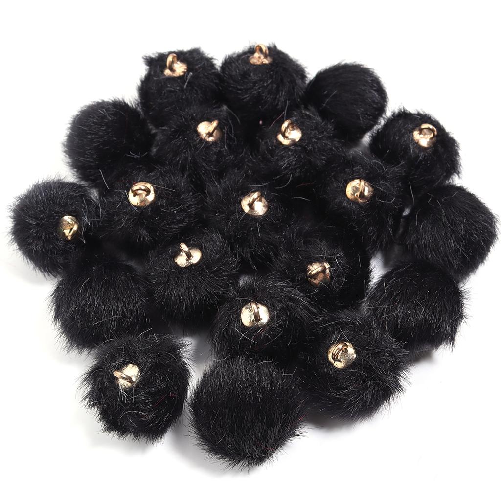 20pcs 16mm Plush Fur Covered Ball Beads Charms Cute Pompom Charms For Jewelry Making DIY Bracelets Necklace Earrings Accessories
