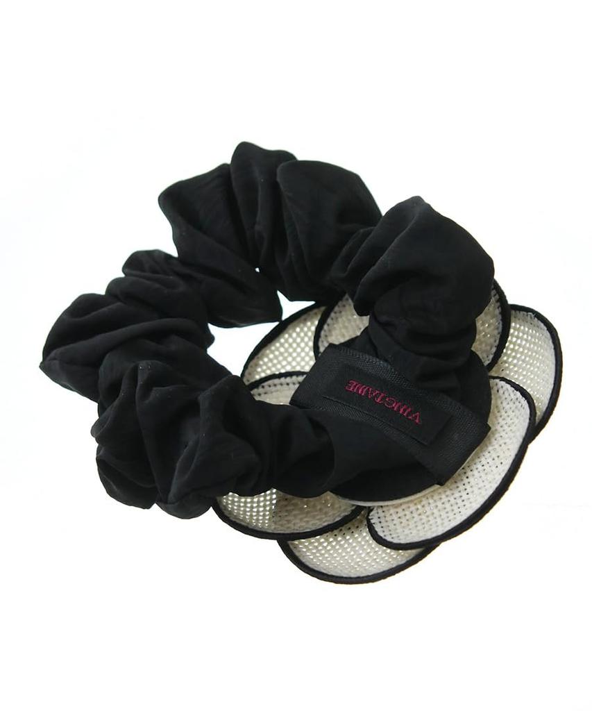 VINGTAINE Camellia Monochrome Elegant and Cute for and Kindergarten Entrance Ceremonies Scrunchie, Mesh, Adults, Weddings, After-Parties, Graduations,