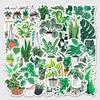 50 Green Plants Cartoon DIY Stickers for Tablet, Suitcase, Refrigerator, Stationery