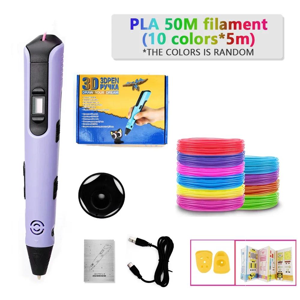New 3D Printing Pen Lcd Display Screen 1.75Mm ABS PLA 0.7Mm Diameter Material Kids Diy Drawing Pens Christmas Birthday Gifts