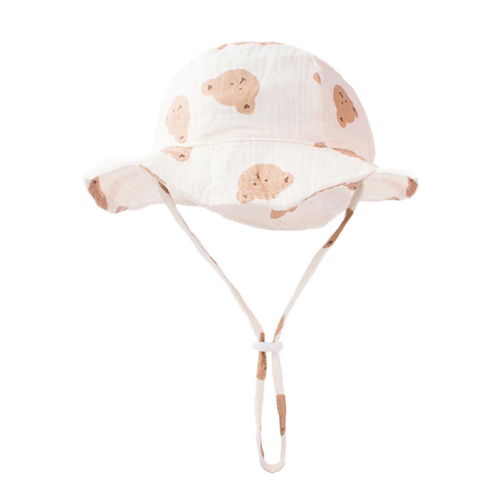 

New Children s Pure Cotton Basin Hat, New Anti-sun Breathable Baby Bucket Hat Solid Color Comfortable Baby Sun Hat