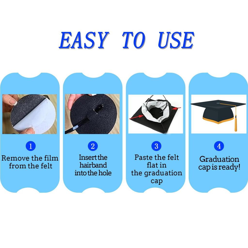 Non-Slip Graduation Cap Headband Elastic Durable Student Hair Accessories Perfect For Birthday And Graduation Party