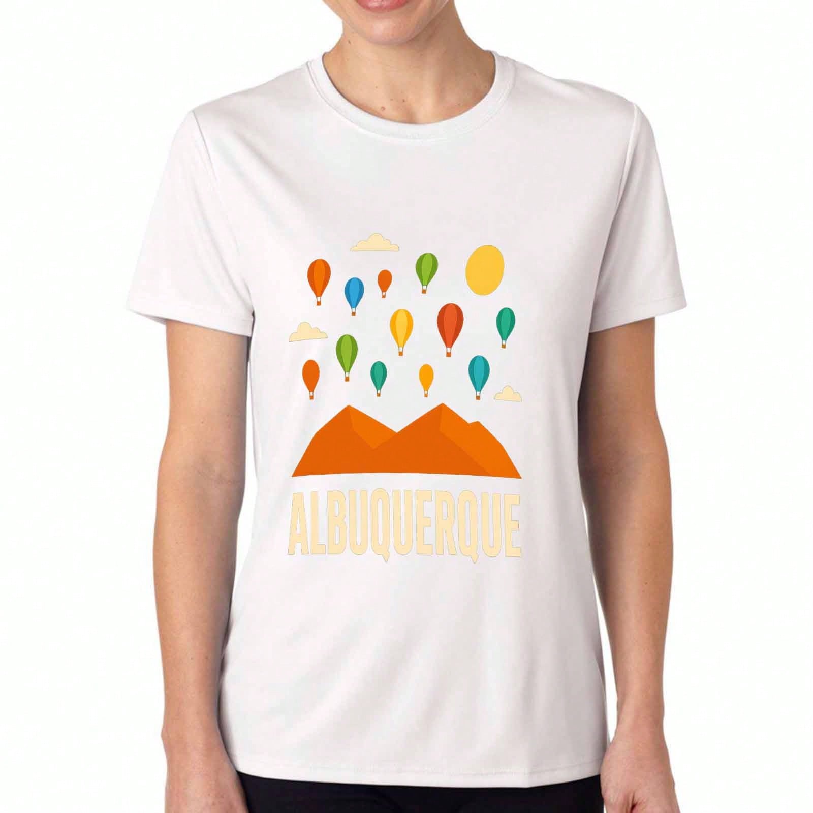 Albuquerque Hot Air Balloons unisex s Cotton T Shirt, Premium Cotton Print, Durable, Albuquerque Skyline , Casual Fashion, Perfect For Travel And Ever S разноцветный