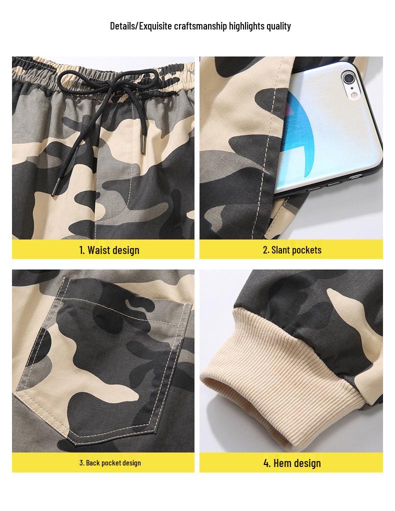 Men's Trendy Cotton Joggers: Versatile Slim Fit Cropped Pants for Spring & Fall