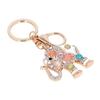 Porte-clés en alliage de zinc en forme d'éléphant avec strass Belle apparence Écologique Tendance