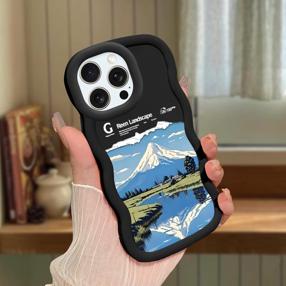 Big Wave Edge Soft Silicone Material Macaron Phone Case Shockproof Protective Rubber Casing for iPhone Samsung Huawei Honor Xiaomi Redmi OnePlus Moto