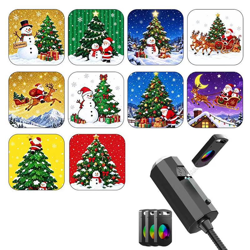Led Usb Projector Light Projection Patterns- Adjustable Santa Claus Snowman Tree Night Light For Christmas Decorations