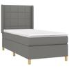 3131970 vidaXL Lit à sommier tapissier avec matelas Gris foncé 100x200cm Tissu
