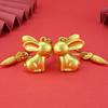 Golden-Rabbit Keychain Women Bag Pendent Car Keyring Lucky Rabbit Amulet-Jewelry Gifts Chinese New Year Mascot Zodiac