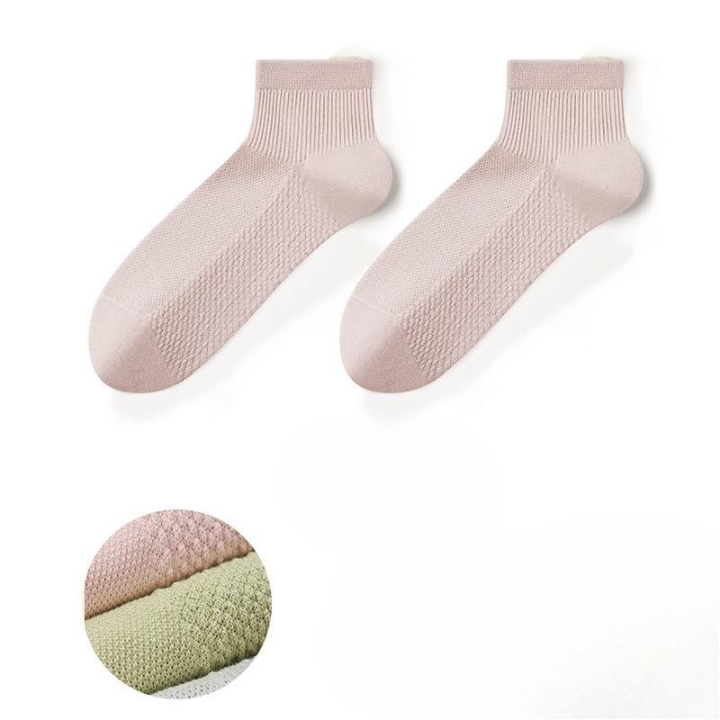 Pure Cotton Women's Spring and Summer Thin Short Socks, Women's Breathable, Sweat-absorbing, Deodorizing and Antibacterial White Boneless Socks