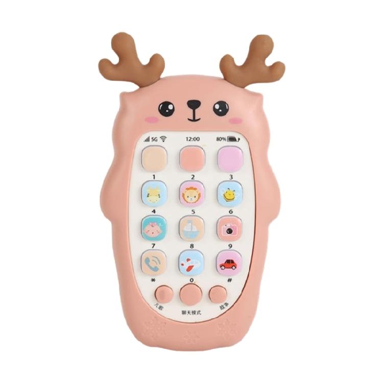 Educational Simulation Phone Toy For Kids USB Rechargeable Music Phone with Deer Shape Baby Early Learning Electric Toy