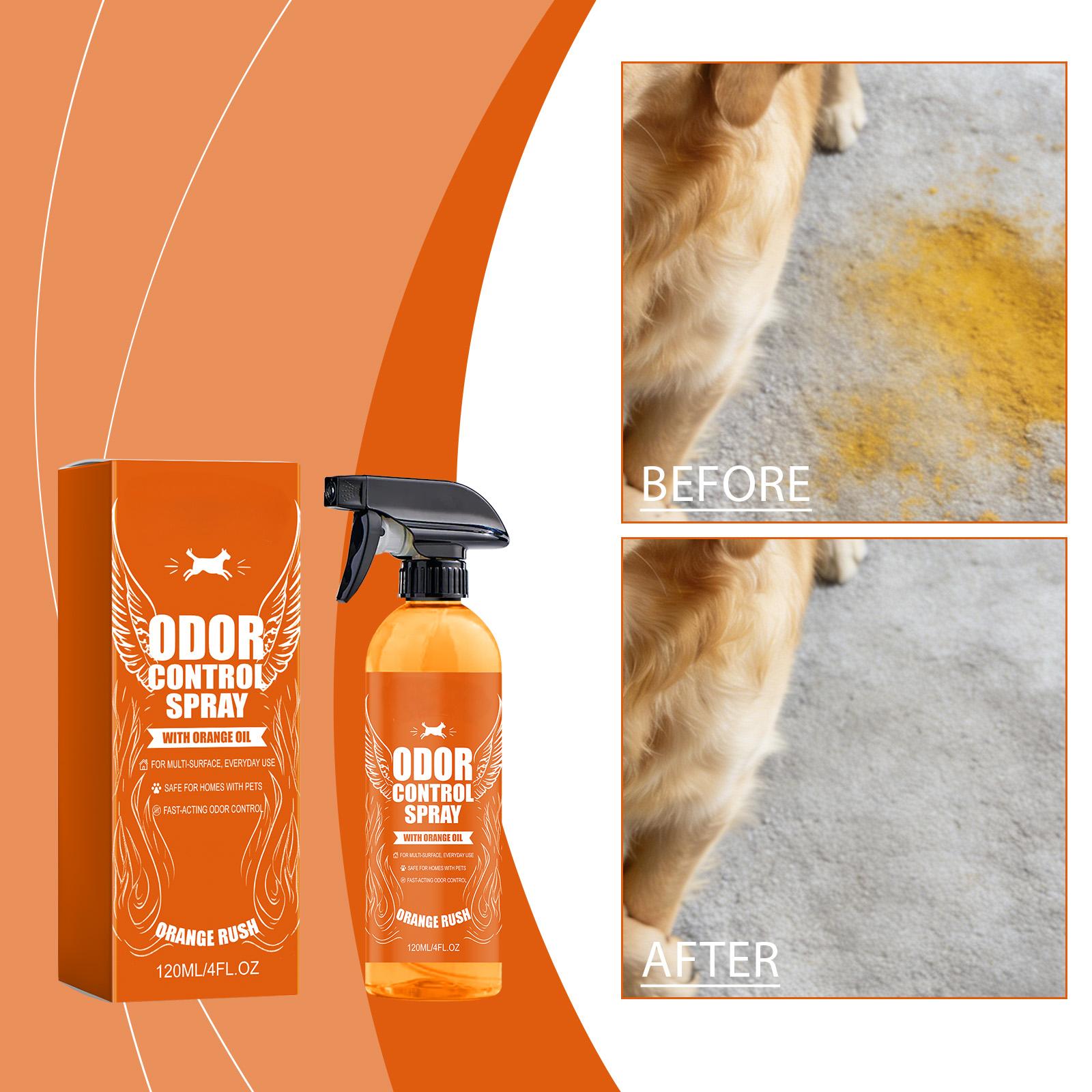 Pet Odor Control Spray with Orange Oil Natural Deodorizer for Home and Pet Areas Safe for Dogs and Cats 120ml 4FL OZ One Size оранжевый