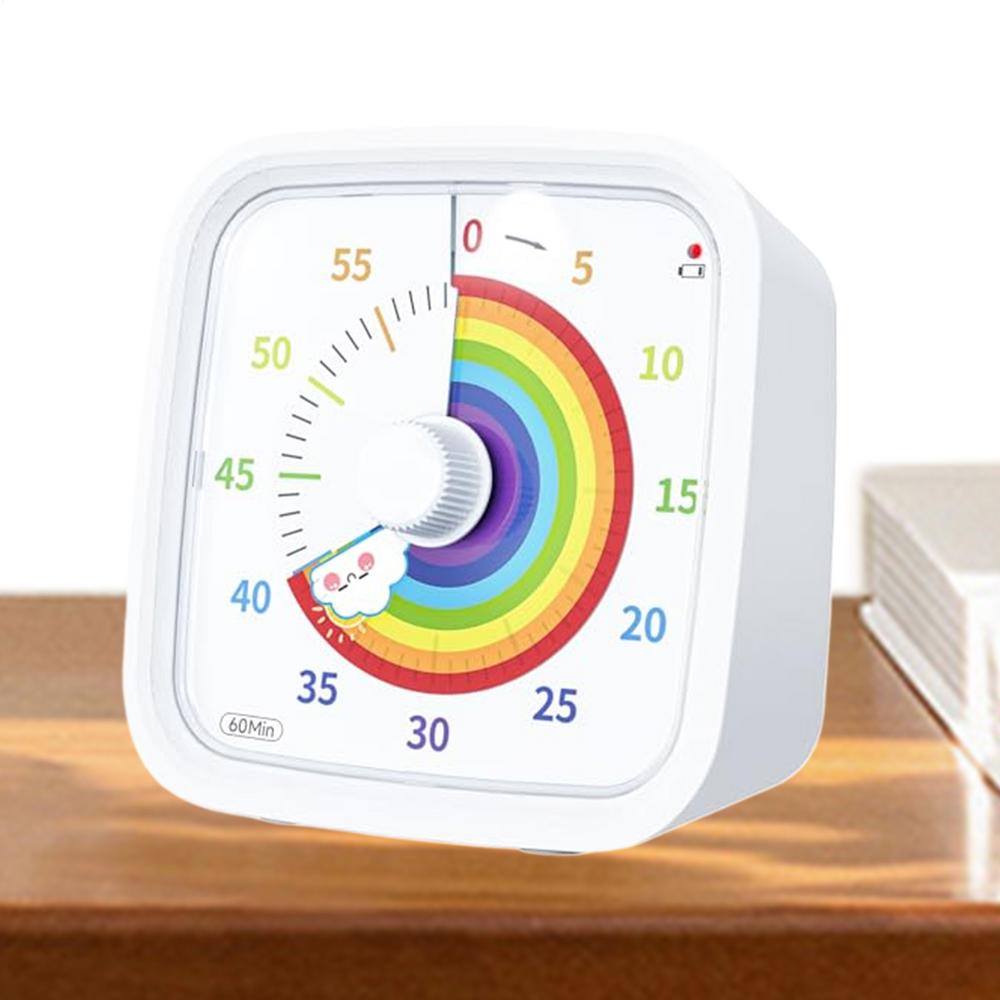 

Visual Countdown Timer For Kids 60 Minutes Rainbow Disk Countdown Clock With Protective Case Adults Visual Timer For Teachers белый