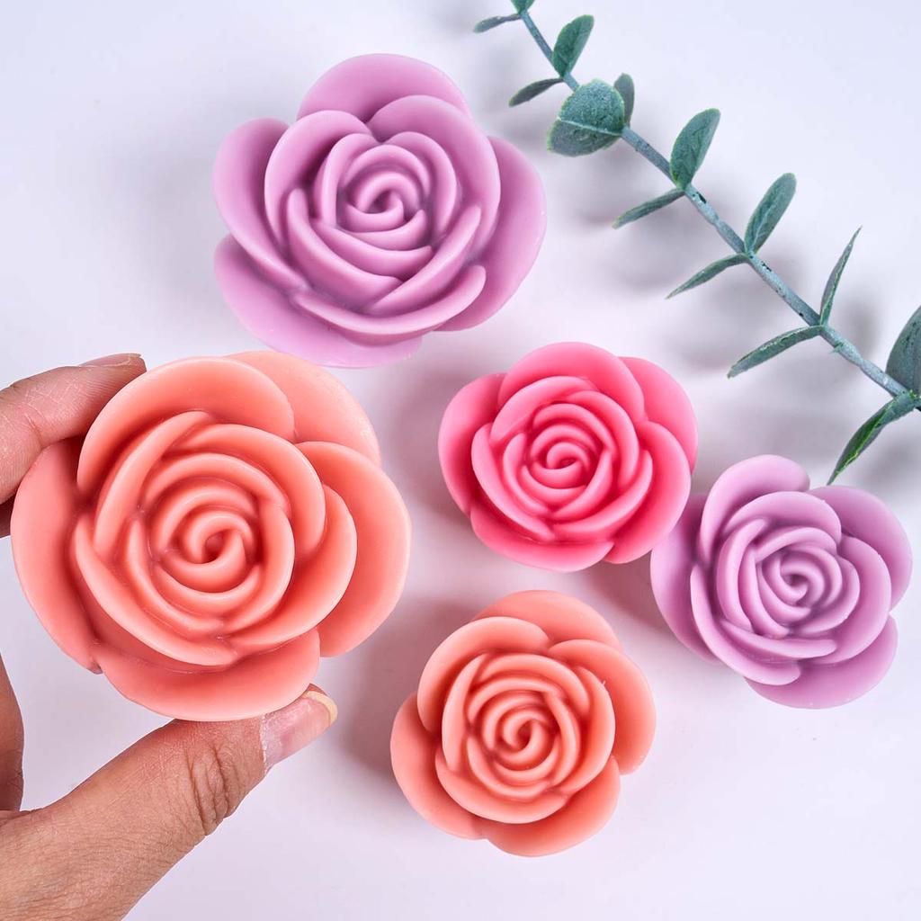 3D Rose Flower Shape Silicone Candle Mold DIY Aromath Soap Candles Molds Chocolate Baking Making Valentine's Day Craft Gifts