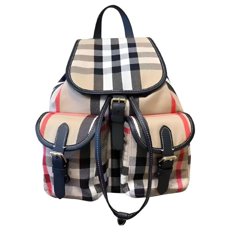 Burberry Classic Check Design Logo Backpack Unisex Backpack Beige 81231011