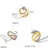 Geometric Titanium Steel Ring For Women Fashion Minimalist Hollow Design Jewelry