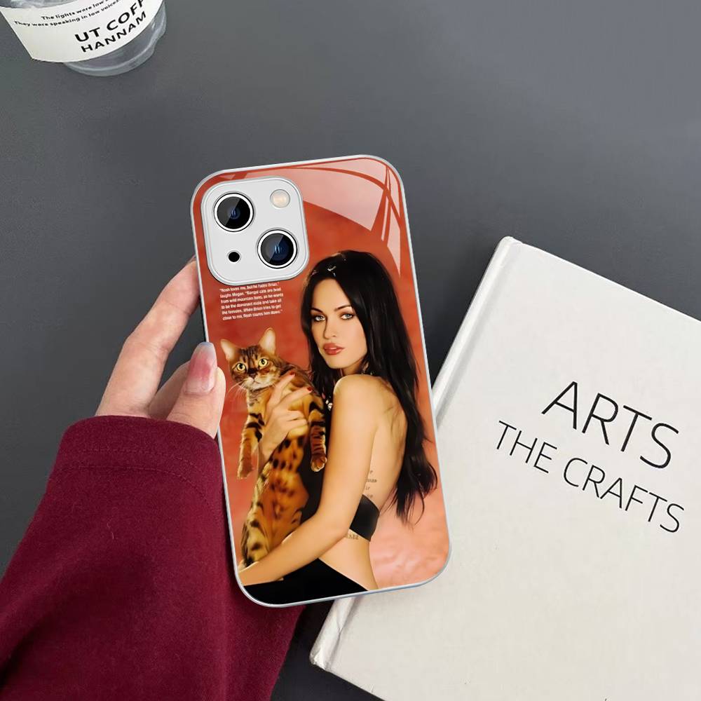 

Actress M-Megan Fox Model For IPhone 14 13 12 Mini 11 Pro XS Max X XR 14 Plus Tempered Glass Cover iphone 13 mini