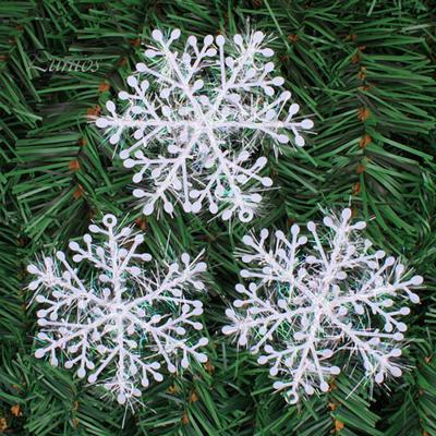 Puntos 3Pcs 8/11/15/18/23cm Christmas Tree Snowflake Ornament Party Window Xmas Decor
