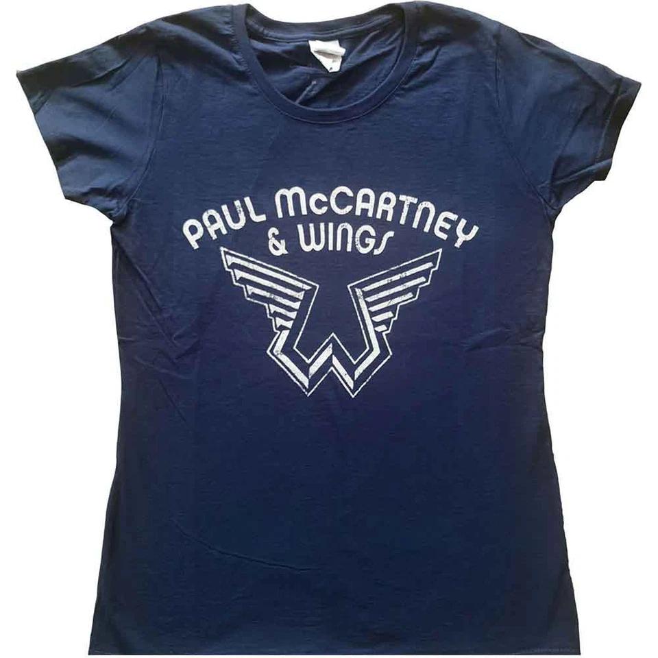 

Paul McCartney Ladies Slim Fit T-Shirt: Wings Logo OFFICIAL NEW 3XL