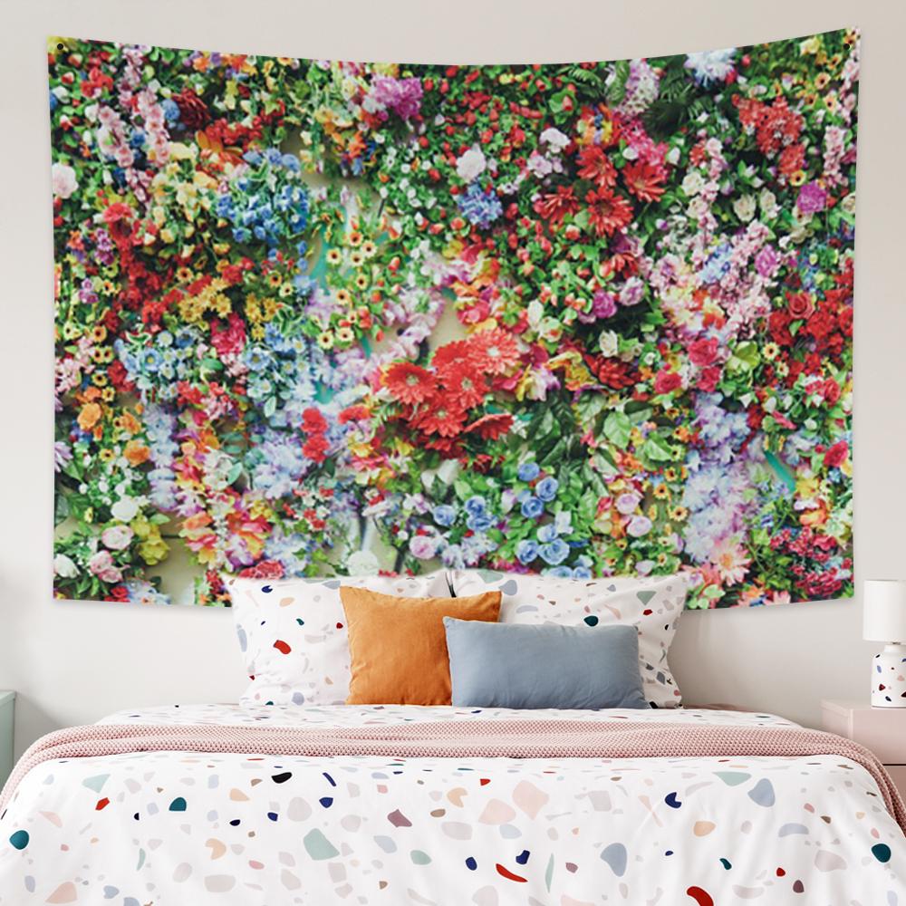 Beautiful Rose Bush Tapestry Wall Hanging Romantic Fresh Daisy Ins Style Wedding Party Background