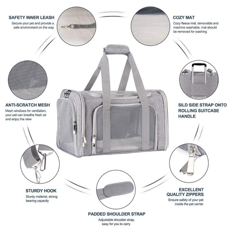 Pet Tote Carrier Bag, Portable Pet Bag Go-out Bag Travel for Puppies Outdoor Travel Portable Soft Shoulder Bag