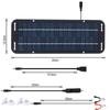 Set 30W Solar Panel 12V Trickle Charger Battery Charger Kit With Double-Headed Clip And USB Female Cable Maintainer Boat Car RV