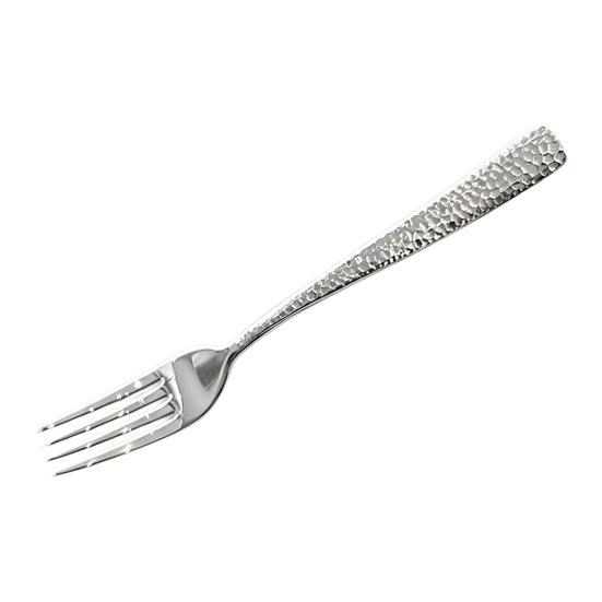 

Western Food Tableware Stainless Steel Serrated Steak Knife Sharp Fork Tines Curved Spoon Dishwasher Safe Hammered Texture Flatware F