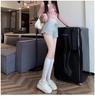 Women's Gray High-Waist A-Line Sports Shorts - 2025 Summer Petite Slit Casual Hot Pants