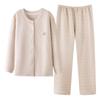 2025 Women's Winter Three-Layer Pajama Set: Thick, Warm, Simple Style, Long Sleeve & Pants