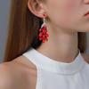 1 Pair Drop Earrings Vintage Rhinestone Peacock Golden Finish Luxury Elegant Green Faux Crystal Feather Dangling Earrings Fashion Jewelry