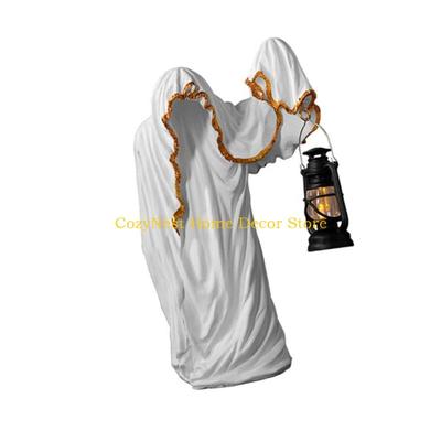 92MF Mysterious Wizard Lanterns Statue Resins Carving Halloween Decorative Centerpieces