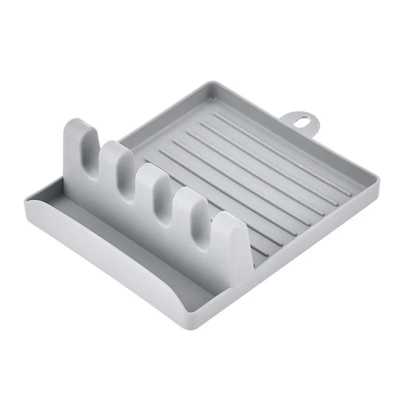

Kitchen Utensil Holder for Spoons/Forks/Spatulas – Chopstick Rack with Non-Slip Pad – Organizer Stand серый