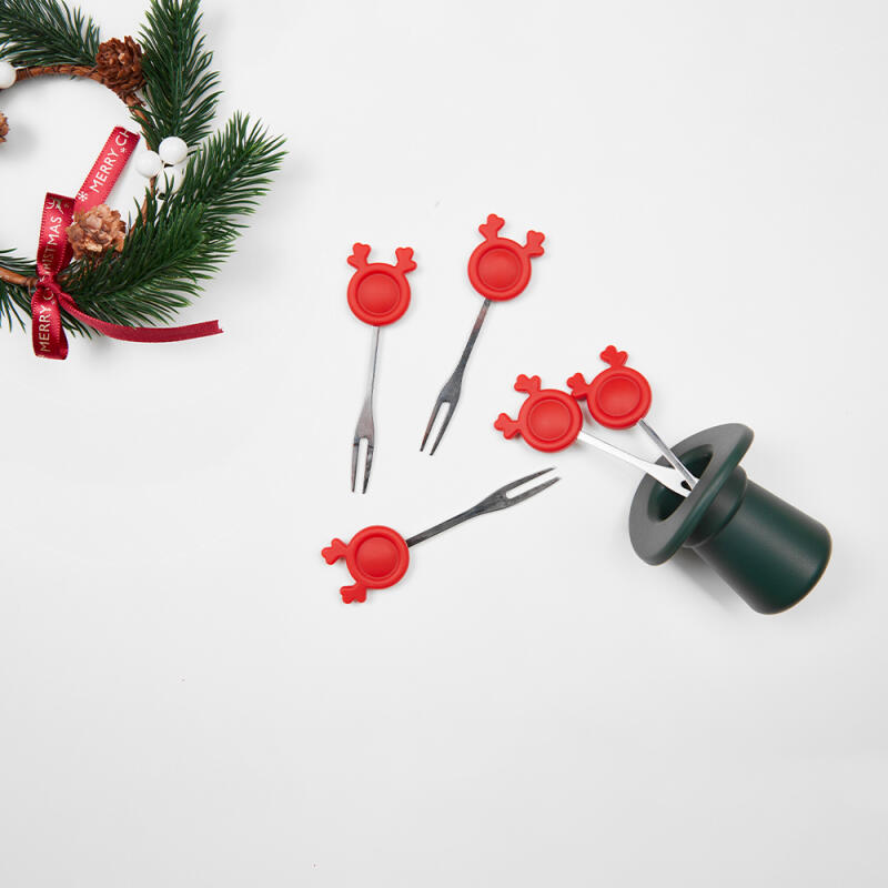 

Animal Silicone Dessert Fork Set (5 pieces) Rudolph