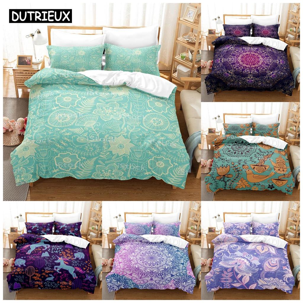 3D Printed Bohemia Art Design Bedding Set Down Quilt Cover With Pillowcase Double SIngle King