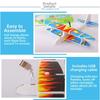 PP Electric Large Foam Biplane Glider with LED Light Flight Glider DIY Aircraft Model Toy