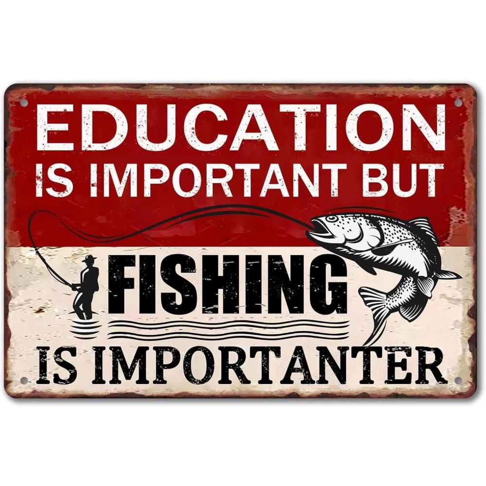 Fishing Wall Decor Rustic Cabin Hunting Fishing Signs Lake House Kitchen Fish Art Freshwater Game Fish Tin Sign Outdoor Decor