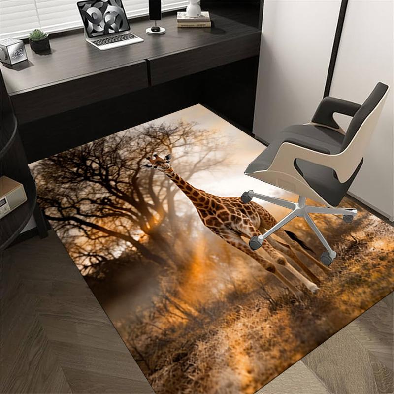 Giraffe Savannah Pattern Area Rug, Office Carpet Indoor Outdoor Entrance Doormat, Non-Slip Soft And Comfortable, Living Room, c122038