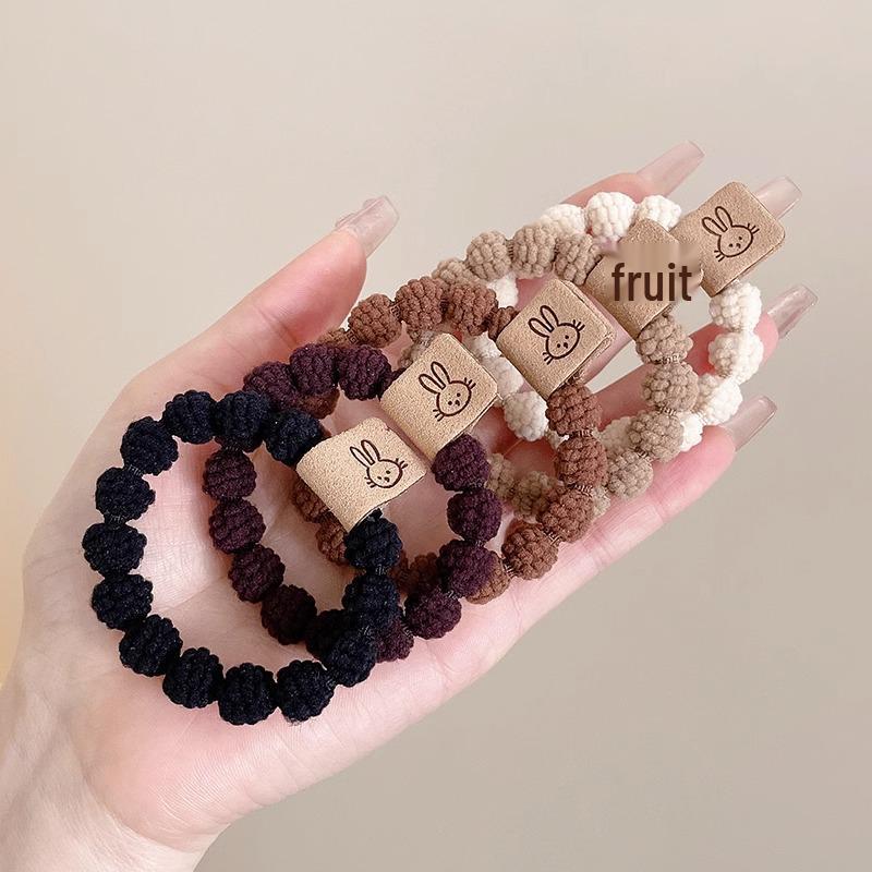 Kleiner Bär Hochelastisches Kaffee-Haargummi für Frauen und Mädchen - Langlebig, Schlicht und Elegant