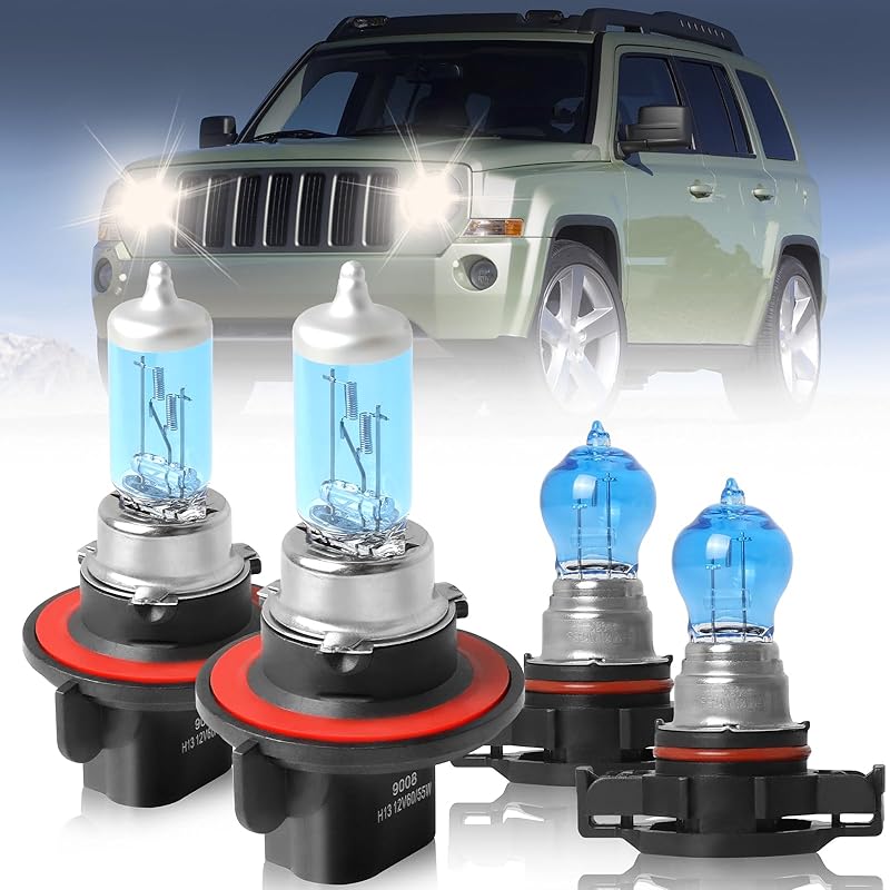 Fit For Ford Escape 2008 2009 2010 2011 2012 High Performance Halogen Headlight Bulbs 9008/H13 High/Low Beam + 5202 Fog Light Car Replacement Bulb