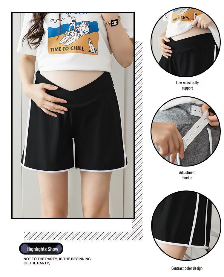 Women's Summer Maternity Wide Leg Low Waist Casual Sports Shorts