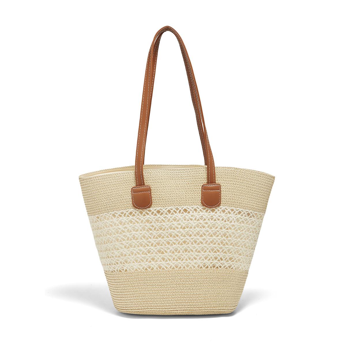 

FOXER 2026 New Summer Beach Straw Bag Women s Woven Tote Bag Casual Large Capacity Vacation Travel Shoulder Handbag for Ladies