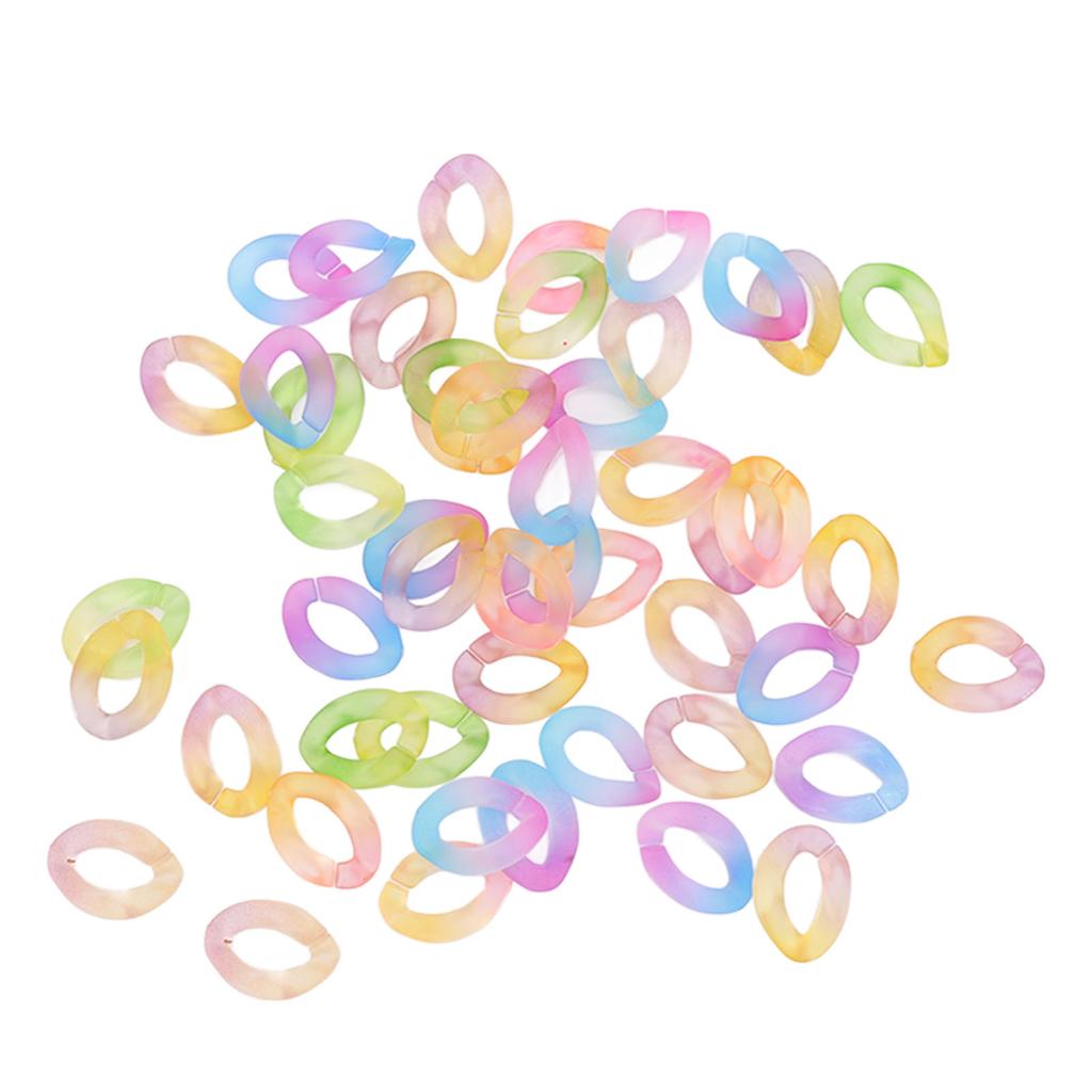50 Pcs Chain Link Colorful Detachable Acrylic Open Chain Link DIY Jewelry Making Chain Buckle Decora