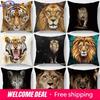 Animal World Tiger Lion Print Pattern Pillowcase Living Room Sofa Cushion Cover Bedroom Bedside Home Decoration 45X45Cm