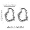 Vintage Metal Smooth Oval Irregular Stud Earrings for Women Fashion Gold Color Hollow Geometric Chic Earrings Design Jewelry