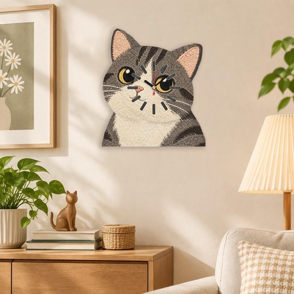 Katteformet Dyrevægsur Støjsvag Urværk Tegneserie Vægklokke Støjsvag Vægklokke Boligindretning