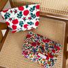 Vintage Flower Print Ladies Storage Bag Soft Cotton Women's Cosmetic Bags Make Up Case Female Girls Flora Handbags Clutch Purse