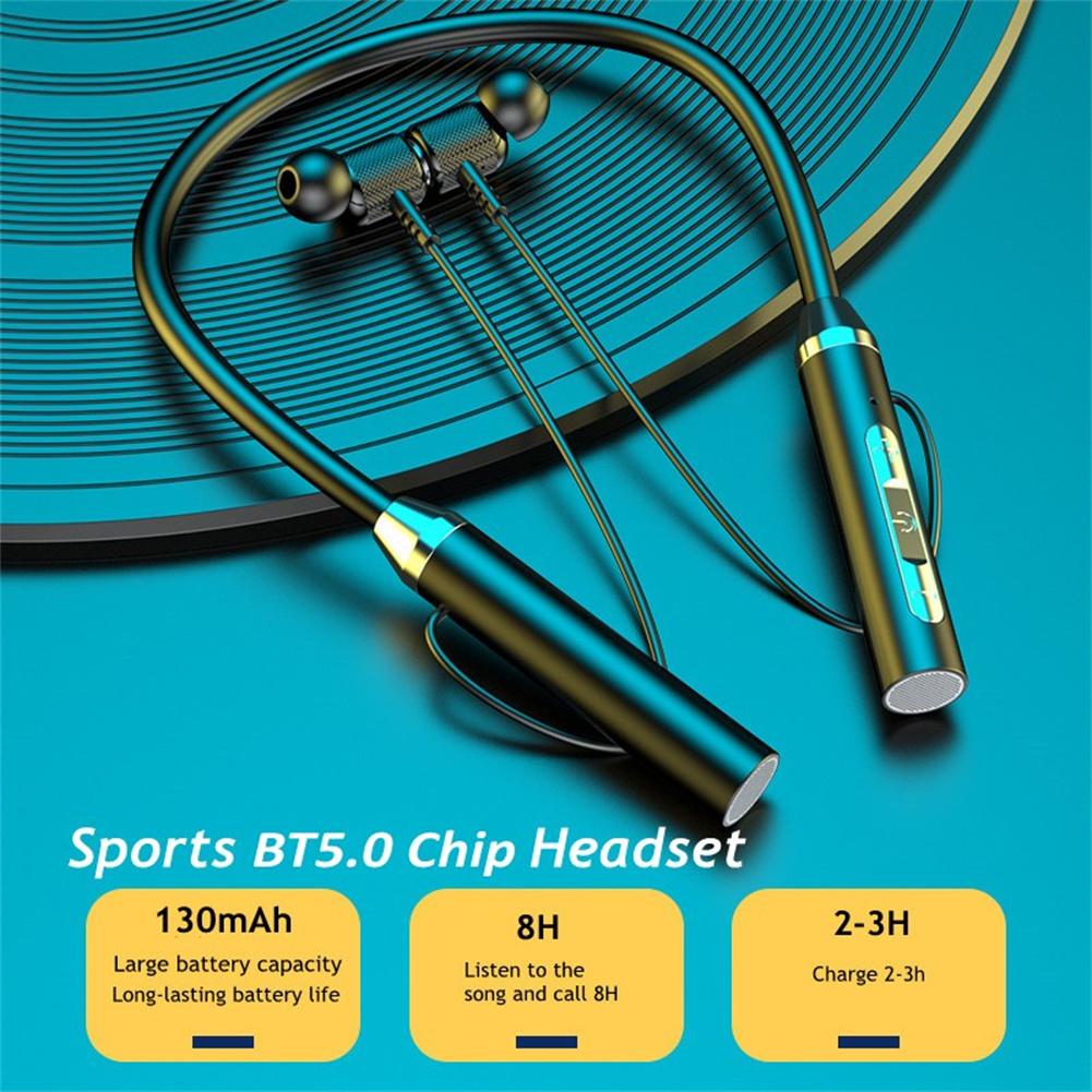 Wireless Bluetooth-compatible 5.2 Headset Hanging Neck Type Stereo Noise Reduction Sports Headphones With Microphone